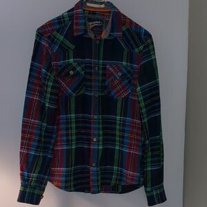 AMC Company Supreme Jewel Toned plaid button down small